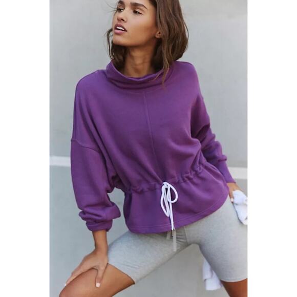 Free People Movement Remi Pullover Sweatshirt High Neck Purple Size Small NEW - Picture 1 of 12